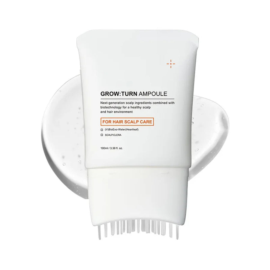 Vit tub Grow:Turn Ampoule 100 ml med inbyggd borste och tryckt etikett