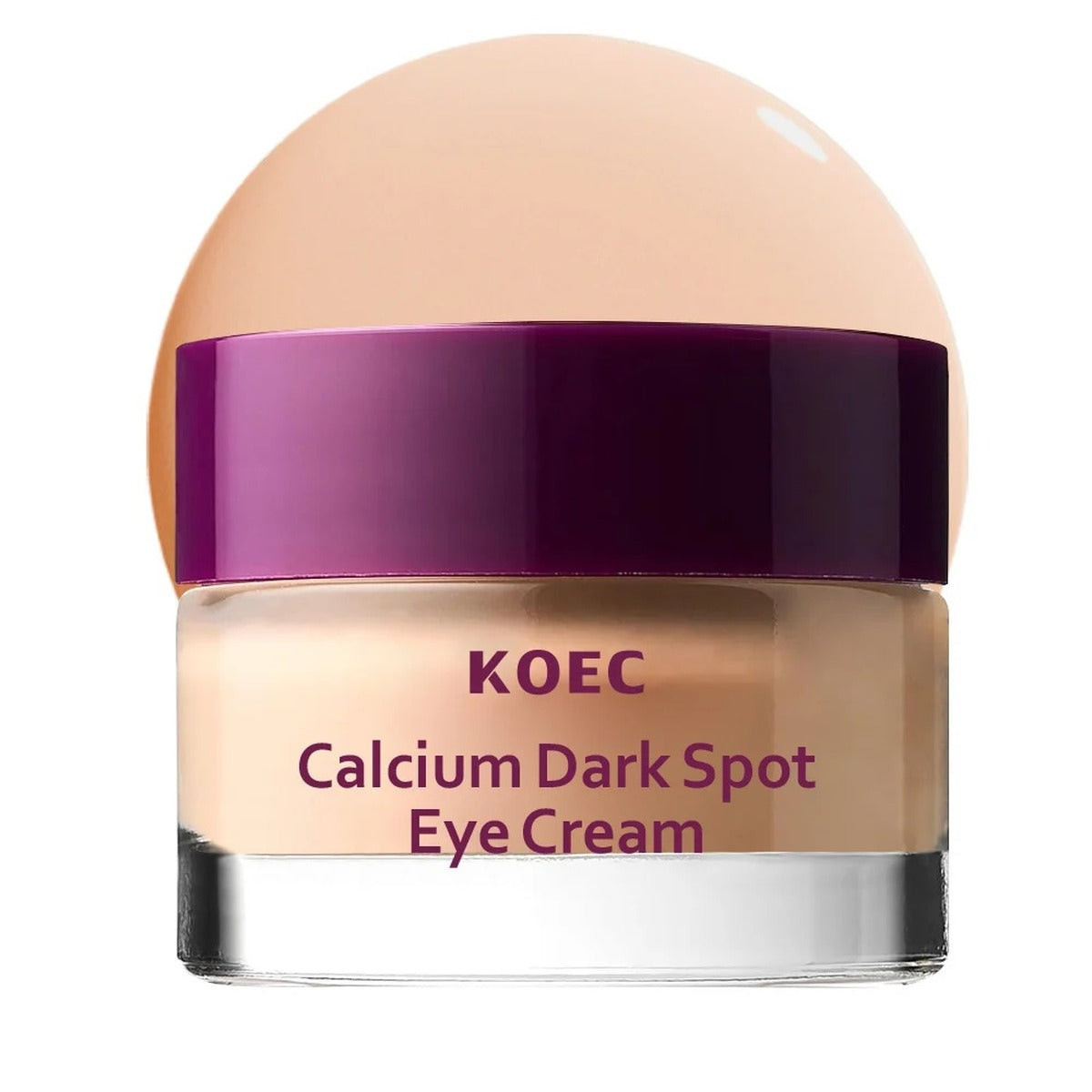 KOEC Calcium Dark Spot Eye Cream med cremeswatch i baggrunden