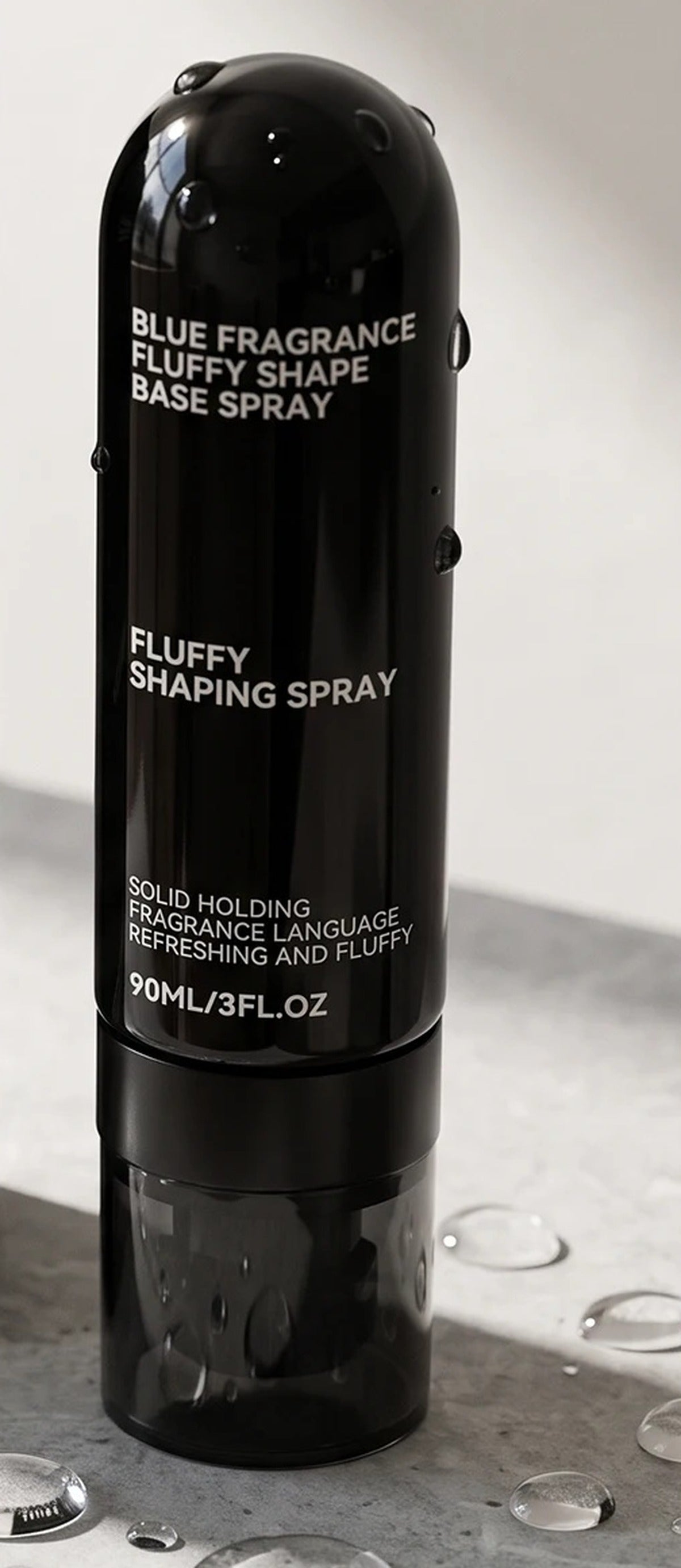 Närbild på flaskans tryck: Fluffy Shaping Spray, 90ML/3FL.OZ