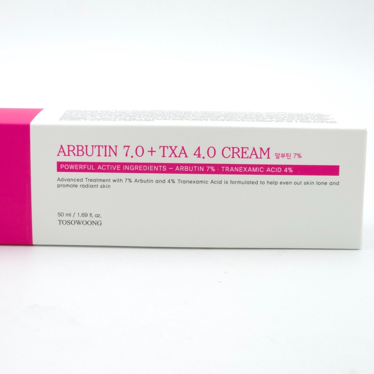 Æskens etiket: arbutin 7 % og tranexamsyre 4 %, 50 ml