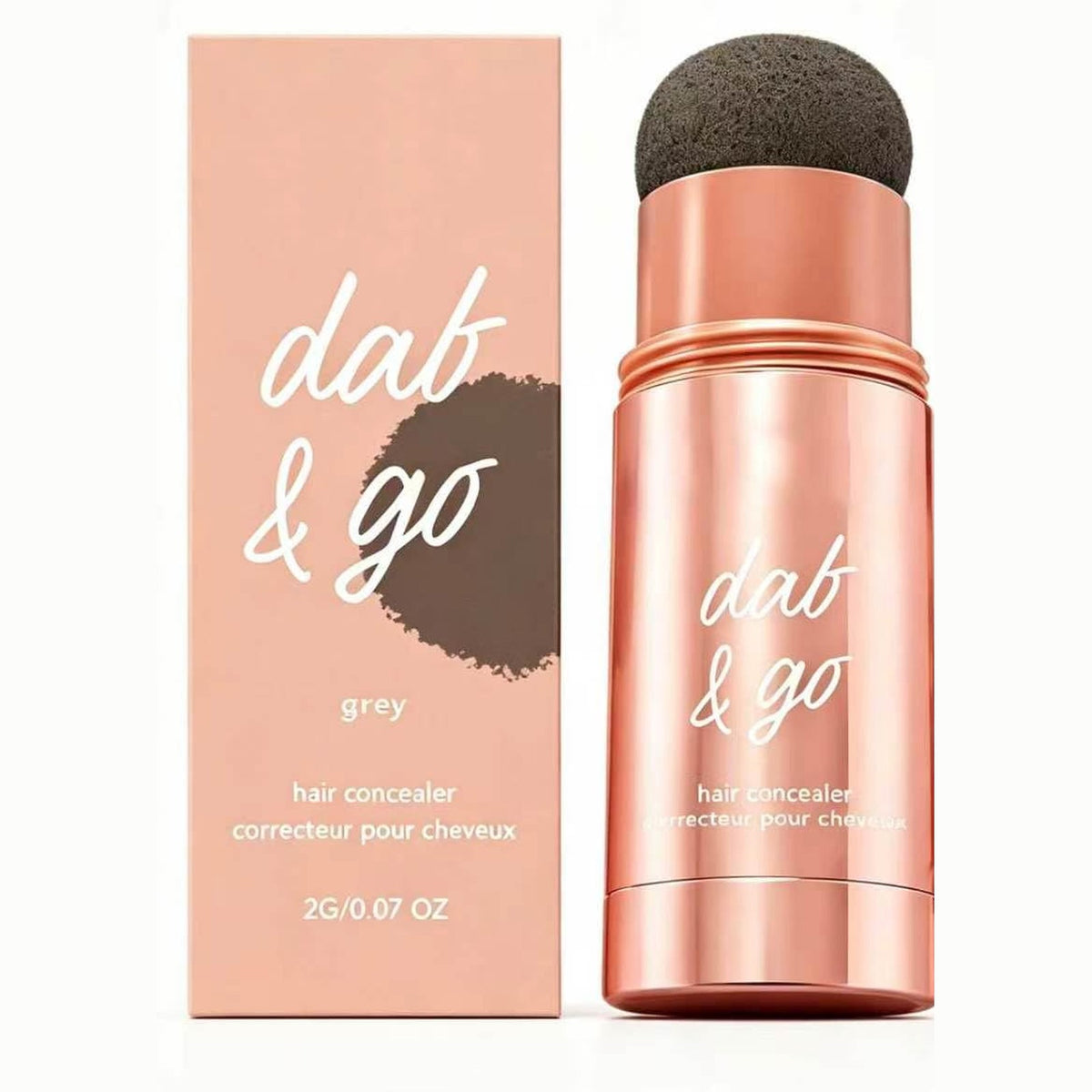 Hårconcealer i nuancen grå med æske