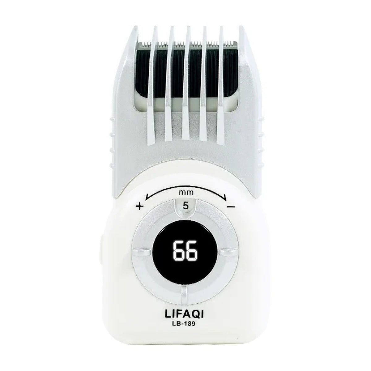 LIFAQI LB-189 ledningsfri hårtrimmer set forfra mod hvid baggrund