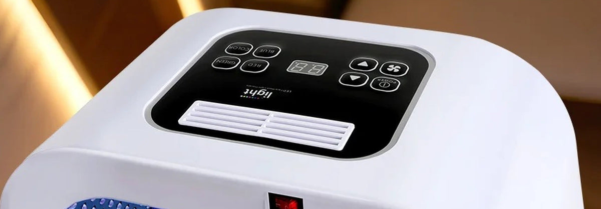 LED-apparatet set ovenfra med kontrolpanel