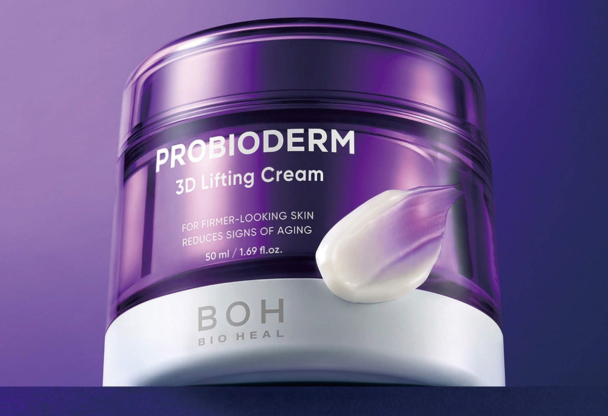Krukke med Probioderm 3D Lifting Cream og en klat creme