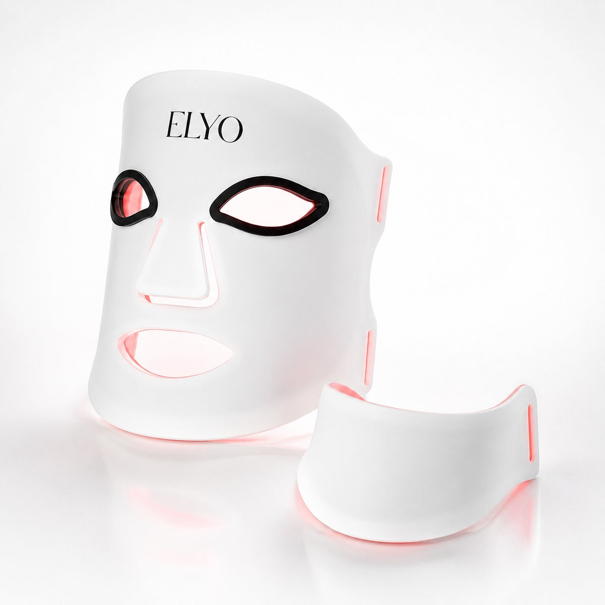 Vit LED-mask för ansikte med separat halsdel