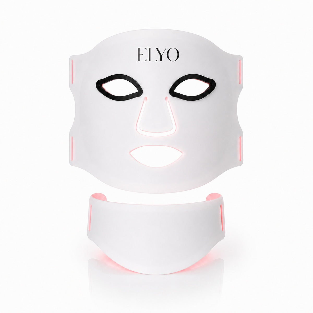 Vit silikonmask med LED-lister framifrån