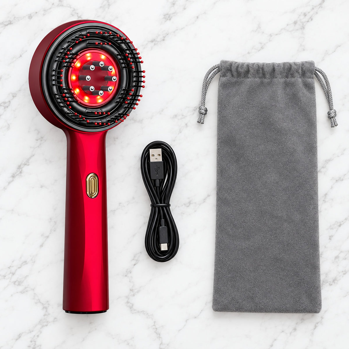 Massagekam med USB-kabel och förvaringspåse
