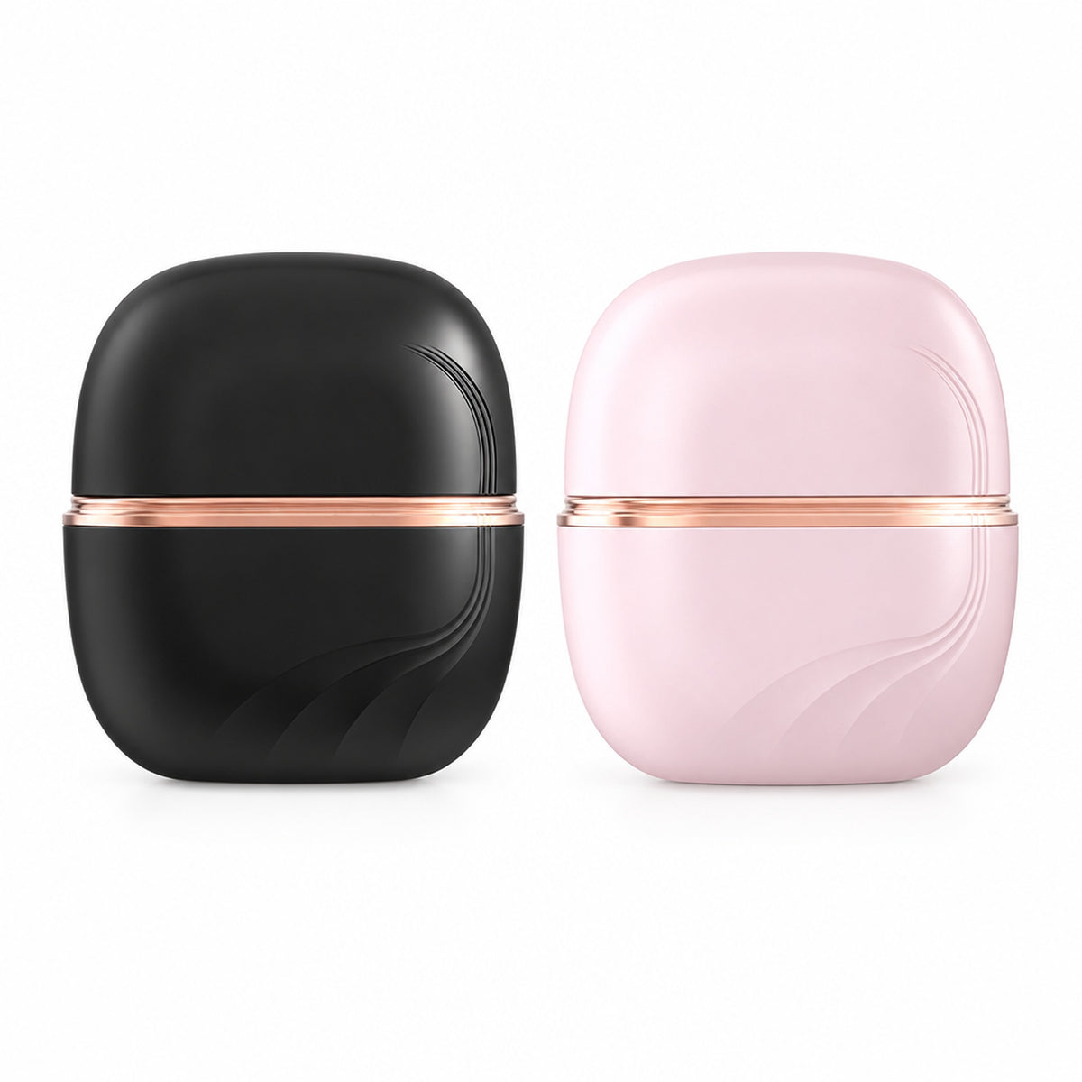 Svart och rosa hårrätarborste sida vid sida med lock