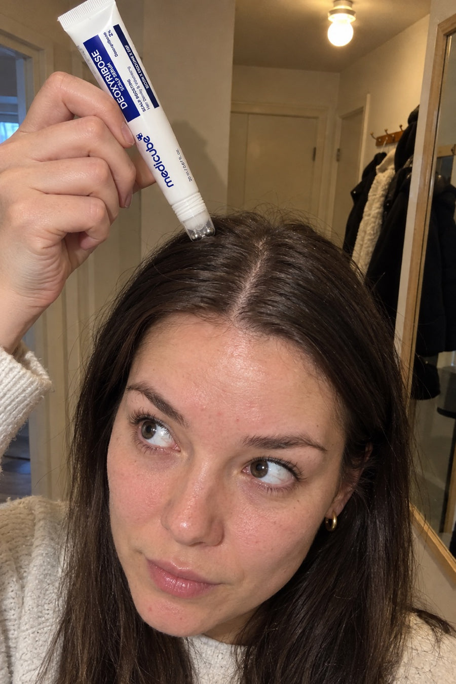 Rollerkulan längs benan innan läggdags. Rutinen tar trettio sekunder.